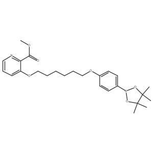 2-Pyridinecarboxylic acid, 3-[[6-[4-(4,4,5,5-tetramethyl-1,3,2-dioxaborolan-2-yl)phenoxy]hexyl]oxy]-, methyl ester Structure