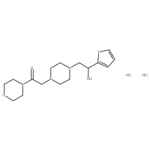 2-(4-(2-Hydroxy-2-(thiophen-2-yl)ethyl)piperazin-1-yl)-1-morpholinoethanone dihydrochloride Structure