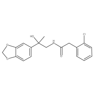 N-(2-(benzo[d][1,3]dioxol-5-yl)-2-hydroxypropyl)-2-(2-chlorophenyl)acetamide结构式