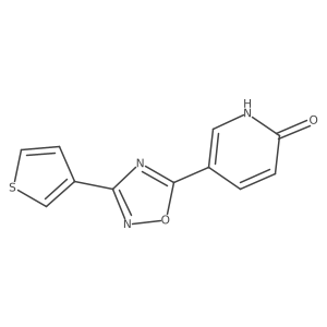 5-[3-(thiophen-3-yl)-1,2,4-oxadiazol-5-yl]pyridin-2(1H)-one结构式