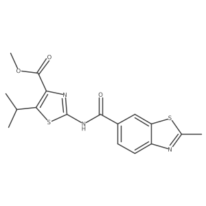 Methyl 2-{[(2-methyl-1,3-benzothiazol-6-yl)carbonyl]amino}-5-(propan-2-yl)-1,3-thiazole-4-carboxylate结构式