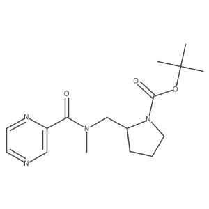 tert-Butyl 2-((N-methylpyrazine-2-carboxamido)methyl)pyrrolidine-1-carboxylate结构式