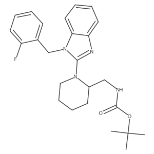 tert-butyl ((1-(1-(2-fluorobenzyl)-1H-benzo[d]imidazol-2-yl)piperidin-2-yl)methyl)carbamate结构式