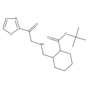 tert-Butyl 2-(((2-oxo-2-(thiazol-2-yl)ethyl)amino)methyl)piperidine-1-carboxylate结构式