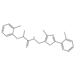 2-(2-chlorophenoxy)-N-((2-(2-fluorophenyl)-4-methylthiazol-5-yl)methyl)propanamide结构式