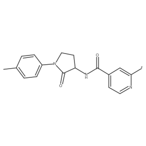 2-Fluoro-N-[1-(4-methylphenyl)-2-oxopyrrolidin-3-YL]pyridine-4-carboxamide结构式