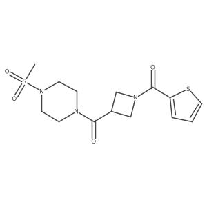 (4-(Methylsulfonyl)piperazin-1-yl)(1-(thiophene-2-carbonyl)azetidin-3-yl)methanone结构式