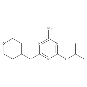 1,3,5-Triazin-2-amine, 4-(1-methylethoxy)-6-[(tetrahydro-2H-pyran-4-yl)thio]- Structure