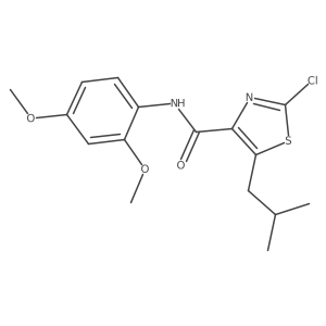 2-chloro-N-(2,4-dimethoxyphenyl)-5-(2-methylpropyl)-1,3-thiazole-4-carboxamide Structure