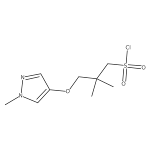 2,2-dimethyl-3-[(1-methyl-1H-pyrazol-4-yl)oxy]propane-1-sulfonyl chloride Structure