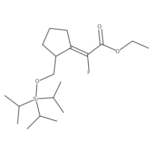 ethyl 2-fluoro-2-[(1E)-2-({[tris(propan-2-yl)silyl]oxy}methyl)cyclopentylidene]acetate结构式