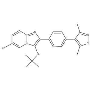 6-Chloro-N-(1,1-dimethylethyl)-2-[4-(3,5-dimethyl-4-isoxazolyl)phenyl]imidazo[1,2-a]pyridin-3-amine结构式