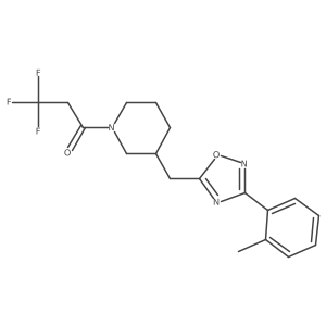 3,3,3-Trifluoro-1-(3-((3-(o-tolyl)-1,2,4-oxadiazol-5-yl)methyl)piperidin-1-yl)propan-1-one Structure