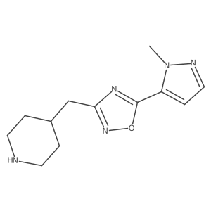 5-(1-Methyl-1H-pyrazol-5-yl)-3-(piperidin-4-ylmethyl)-1,2,4-oxadiazole结构式
