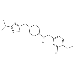 1-[(3-Chloro-4-methoxyphenyl)acetyl]-4-[(3-isopropyl-1,2,4-oxadiazol-5-yl)methyl]piperidine Structure