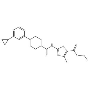 Ethyl 2-(1-(6-cyclopropylpyrimidin-4-yl)piperidine-4-carboxamido)-4-methylthiazole-5-carboxylate Structure