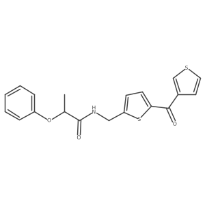 2-phenoxy-N-((5-(thiophene-3-carbonyl)thiophen-2-yl)methyl)propanamide Structure