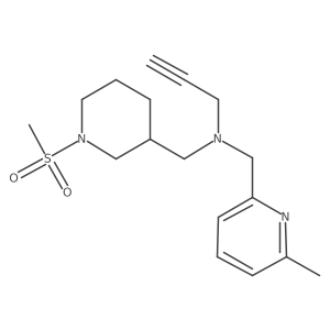 [(1-Methanesulfonylpiperidin-3-yl)methyl][(6-methylpyridin-2-yl)methyl](prop-2-yn-1-yl)amine结构式