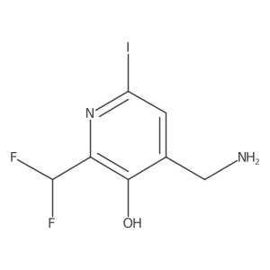 4-(Aminomethyl)-2-(difluoromethyl)-6-iodopyridin-3-ol Structure