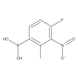 4-Fluoro-2-methyl-3-nitrophenylboronic acid结构式