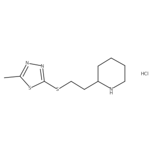 2-{2-[(5-Methyl-1,3,4-thiadiazol-2-yl)sulfanyl]ethyl}piperidine hydrochloride结构式