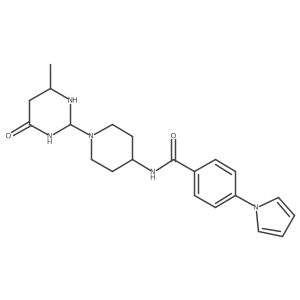 N-[1-(4-methyl-6-oxo-1,3-diazinan-2-yl)piperidin-4-yl]-4-pyrrol-1-ylbenzamide结构式