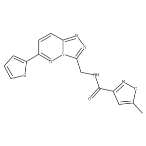 5-methyl-N-((6-(thiophen-2-yl)-[1,2,4]triazolo[4,3-b]pyridazin-3-yl)methyl)isoxazole-3-carboxamide结构式