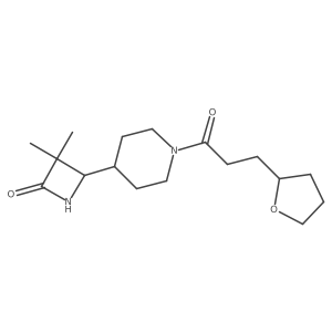 3,3-Dimethyl-4-{1-[3-(oxolan-2-yl)propanoyl]piperidin-4-yl}azetidin-2-one结构式