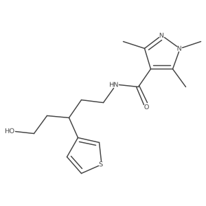 N-(5-hydroxy-3-(thiophen-3-yl)pentyl)-1,3,5-trimethyl-1H-pyrazole-4-carboxamide Structure