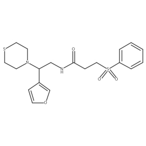 N-(2-(furan-3-yl)-2-thiomorpholinoethyl)-3-(phenylsulfonyl)propanamide结构式
