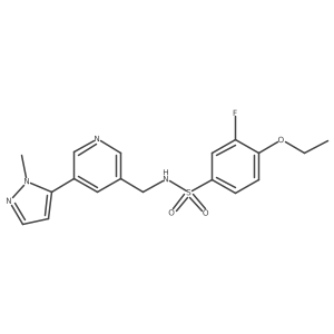 4-ethoxy-3-fluoro-N-((5-(1-methyl-1H-pyrazol-5-yl)pyridin-3-yl)methyl)benzenesulfonamide结构式