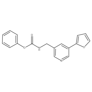 Phenyl ((5-(furan-2-yl)pyridin-3-yl)methyl)carbamate结构式