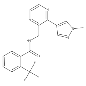 N-((3-(1-methyl-1H-pyrazol-4-yl)pyrazin-2-yl)methyl)-2-(trifluoromethyl)benzamide Structure