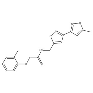 N-((3-(5-methylisoxazol-3-yl)-1,2,4-oxadiazol-5-yl)methyl)-2-(o-tolyloxy)acetamide结构式