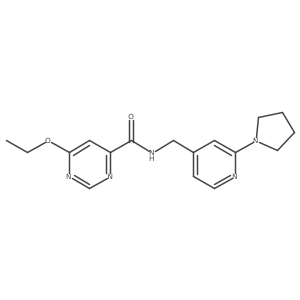 6-ethoxy-N-((2-(pyrrolidin-1-yl)pyridin-4-yl)methyl)pyrimidine-4-carboxamide结构式