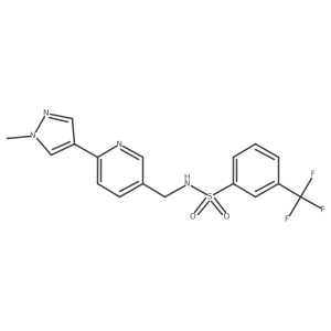 N-((6-(1-methyl-1H-pyrazol-4-yl)pyridin-3-yl)methyl)-3-(trifluoromethyl)benzenesulfonamide结构式