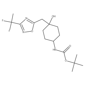 tert-Butyl N-(4-{[3-(1,1-difluoroethyl)-1,2,4-oxadiazol-5-yl]methyl}-4-hydroxycyclohexyl)carbamate Structure
