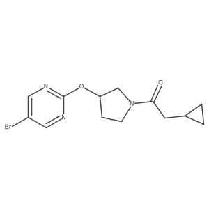 1-{3-[(5-Bromopyrimidin-2-yl)oxy]pyrrolidin-1-yl}-2-cyclopropylethan-1-one Structure
