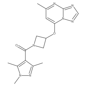 1,3,5-trimethyl-4-[3-({5-methyl-[1,2,4]triazolo[1,5-a]pyrimidin-7-yl}oxy)azetidine-1-carbonyl]-1H-pyrazole Structure