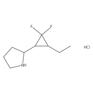 2-(3-Ethyl-2,2-difluorocyclopropyl)pyrrolidine hydrochloride结构式
