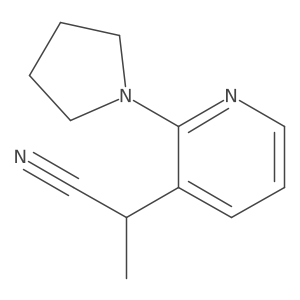 2-[2-(Pyrrolidin-1-yl)pyridin-3-yl]propanenitrile结构式