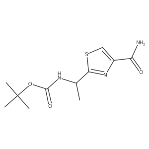 1,1-Dimethylethyl N-[(1S)-1-[4-(aminocarbonyl)-2-thiazolyl]ethyl]carbamate结构式