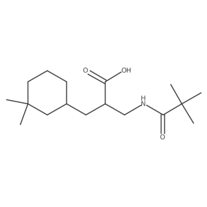 2-[(3,3-Dimethylcyclohexyl)methyl]-3-(2,2-dimethylpropanamido)propanoic acid Structure