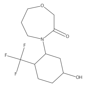 4-[5-Hydroxy-2-(trifluoromethyl)cyclohexyl]-1,4-oxazepan-3-one Structure