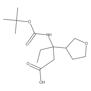 3-{[(Tert-butoxy)carbonyl]amino}-3-(oxolan-3-yl)pentanoic acid结构式