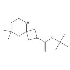 Tert-butyl 6,6-dimethyl-5-oxa-2,9-diazaspiro[3.5]nonane-2-carboxylate结构式