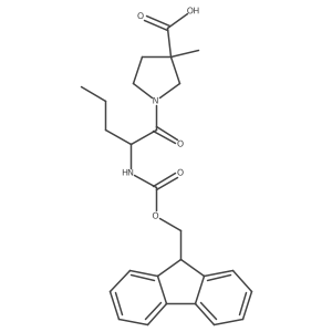 1-[(2S)-2-({[(9H-fluoren-9-yl)methoxy]carbonyl}amino)pentanoyl]-3-methylpyrrolidine-3-carboxylic acid Structure