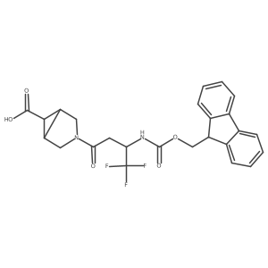 (1R,5S)-3-[3-({[(9H-fluoren-9-yl)methoxy]carbonyl}amino)-4,4,4-trifluorobutanoyl]-3-azabicyclo[3.1.0]hexane-6-carboxylic acid结构式