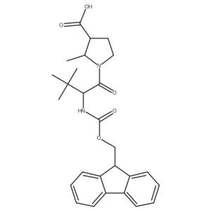1-[2-({[(9H-fluoren-9-yl)methoxy]carbonyl}amino)-3,3-dimethylbutanoyl]-2-methylpyrrolidine-3-carboxylic acid结构式