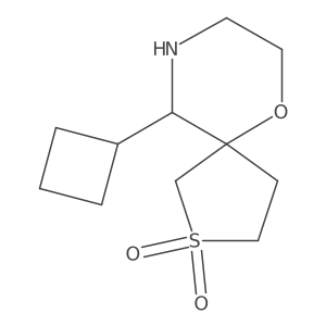 10-Cyclobutyl-6-oxa-2lambda6-thia-9-azaspiro[4.5]decane-2,2-dione结构式